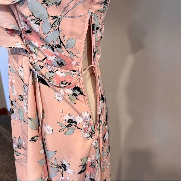 Floral Pink Ruffle Maxi Dress - Picture 4 of 15